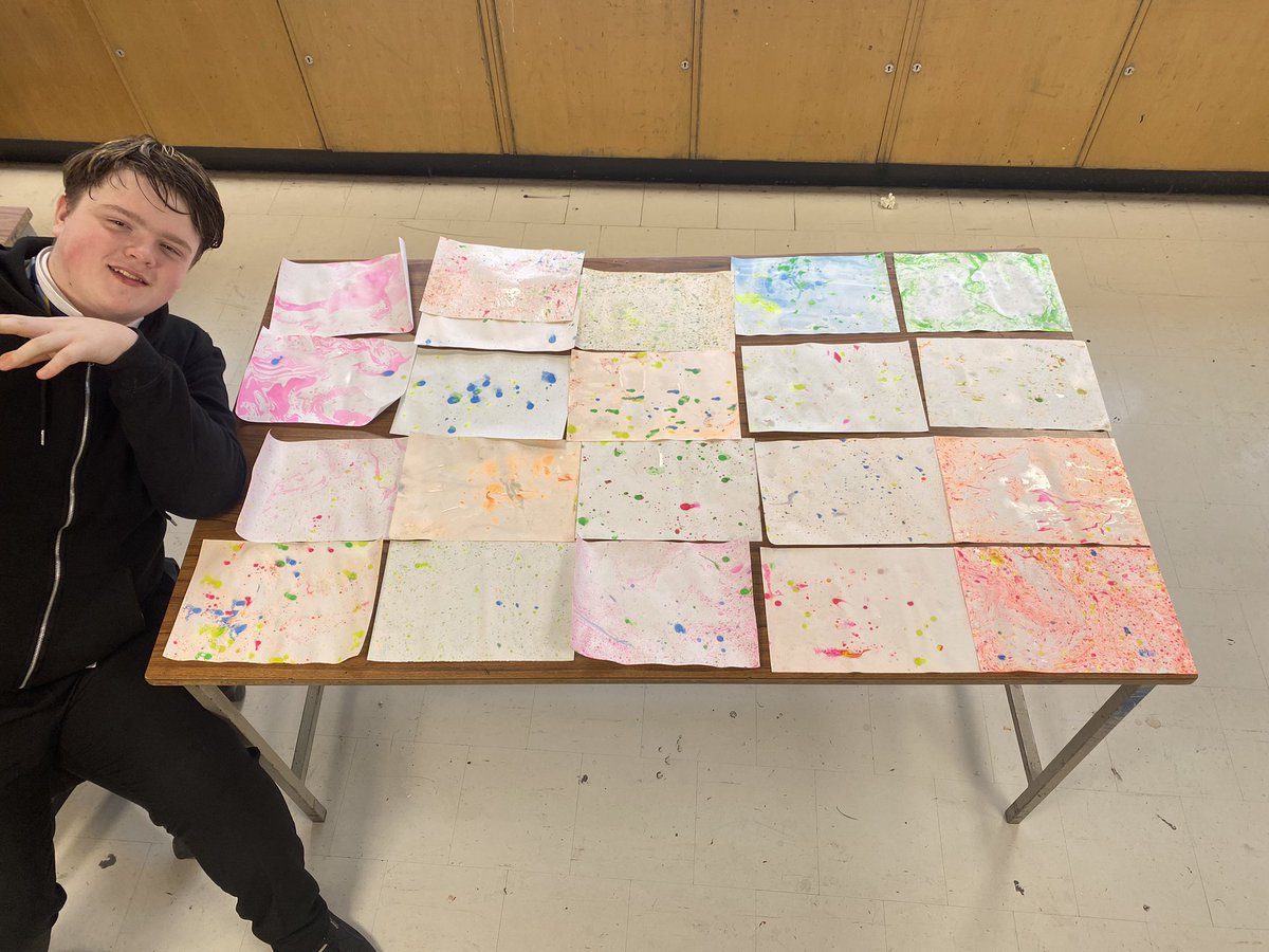 We are doing some Marble ink work in <a href="/BrannockFridays/">Brannock Future Fridays</a> Art Club this week. Pupils all loving it and getting carried away squishing out the ink 🤪🤪 <a href="/BrannockArts/">Brannock HS Expressive Arts</a> <a href="/brannock_high/">Brannock High School</a>