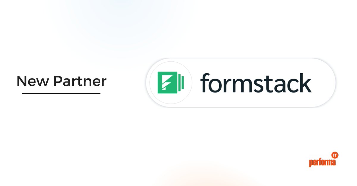 PerformaIT's tweet image. Have you seen our newest partner? Formstack is a workplace productivity platform that lets organizations create digital workflows with no-code forms, documents, and signatures. Simplifying the digital workflow! 
#PerformaIT #Formstack #DigitalWorkflow