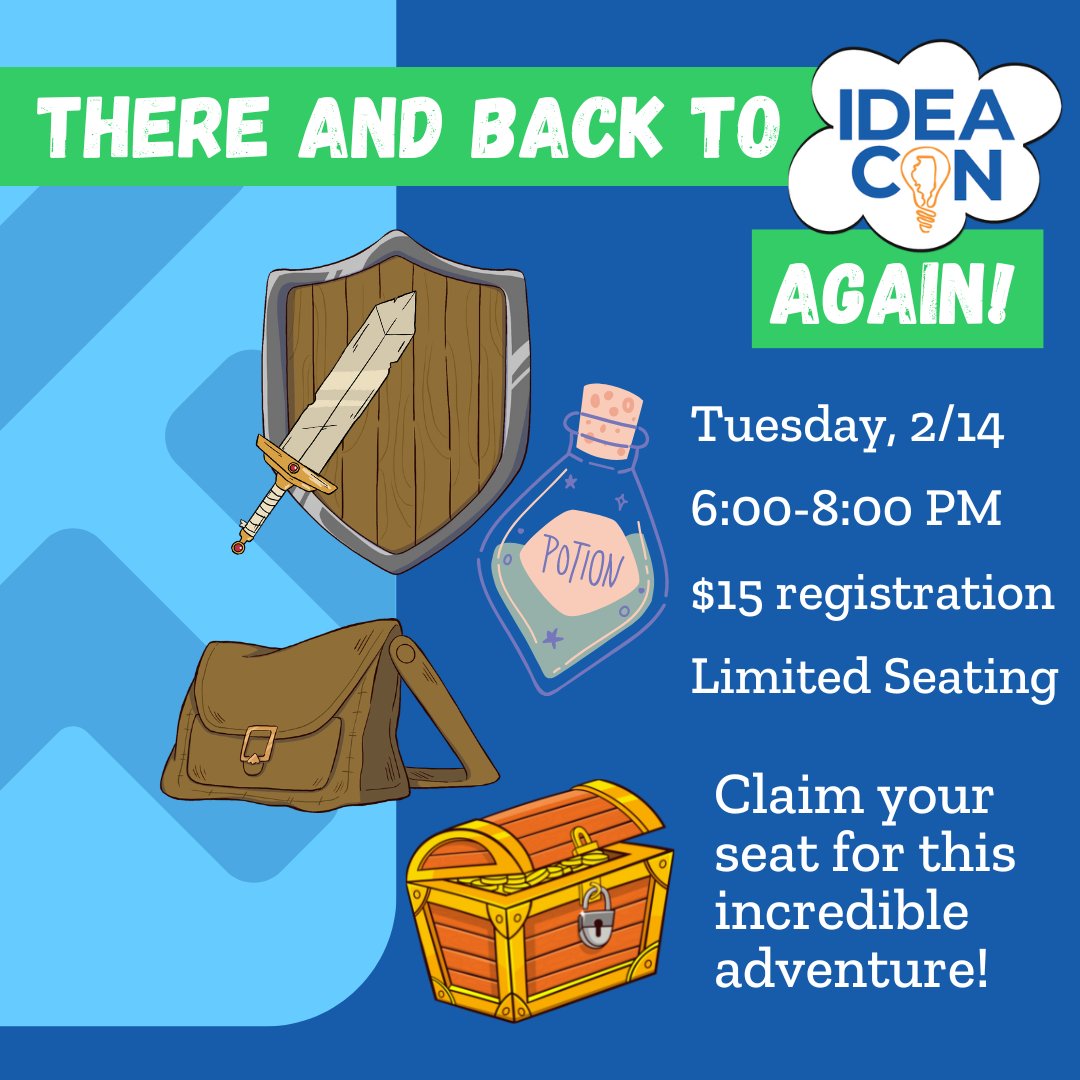 ideaillinois's tweet photo. For the 2nd year at #IDEAcon, join a D&amp;D adventure meant for the curious, the novice, and the experienced. NO SUPPLIES or experience necessary. We’ve got the campaign, will provide your character, and you’ll be able to ask questions and learn as you go during the campaign. https://t.co/1kdd4IERDr
