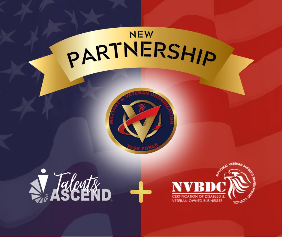 Talents ASCEND is partnering with NVBDC to support Veterans success in business.

Read full article at: einpresswire.com/article/613077…

#veteranssupportingveterans #veteranowned #ai4DEI #veteran #military #smallbusiness #veteranownedbusiness #vetshelpingvets #servicedisabled #NVBDC