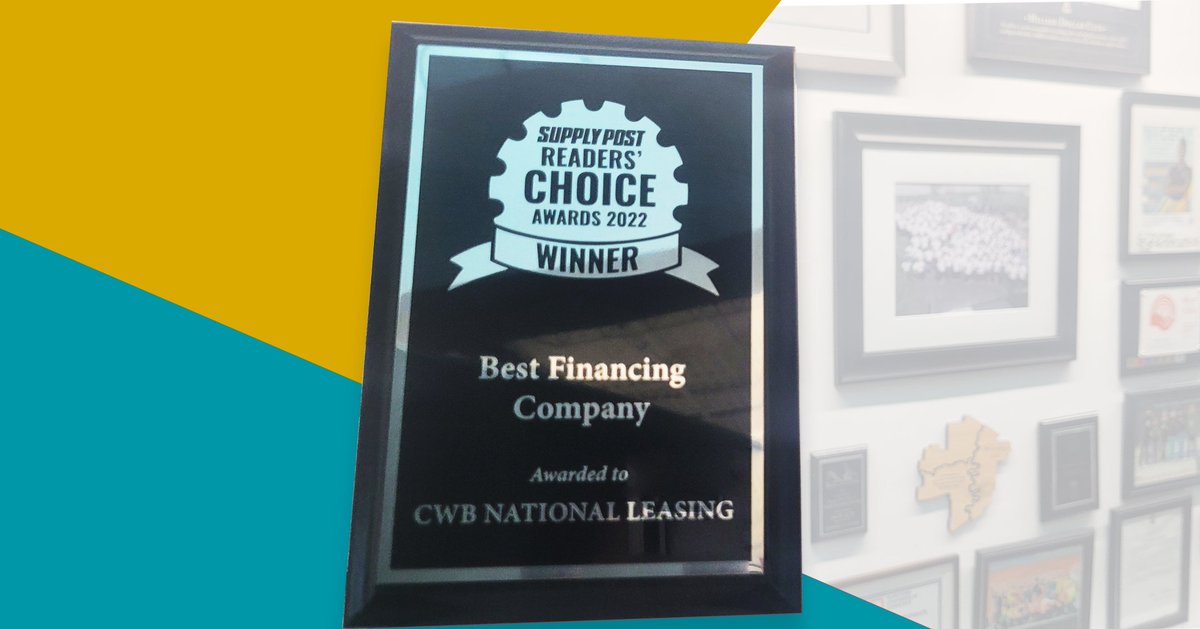 CWB National Leasing (@nationalleasing) on Twitter photo Another addition to our wall of fame! We bagged the “Best Financing Company" award in Supply Post's Readers' Choice awards.
Congratulations to our team for their hard work and a big thank you to <a href="/SupplyPost/">Supply Post</a> readers! Another addition to our wall of fame! We bagged the “Best Financing Company" award in Supply Post's Readers' Choice awards.
Congratulations to our team for their hard work and a big thank you to <a href="/SupplyPost/">Supply Post</a> readers!