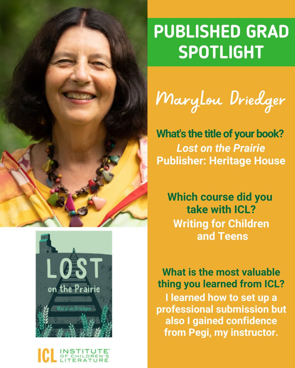 Institutekidlit's tweet photo. 🥁 Introducing our published grads! This month we are highlighting @DriedgerMLD and her middle-grade novel. 🥳✨
✏️ Read her full story here: https://t.co/MxvmVhBvM3
#writing #writerscommunity #childrenwriter #writer #amwriting #midddlegradenovel #novel #publishedauthor https://t.co/V9EXQdCoa8