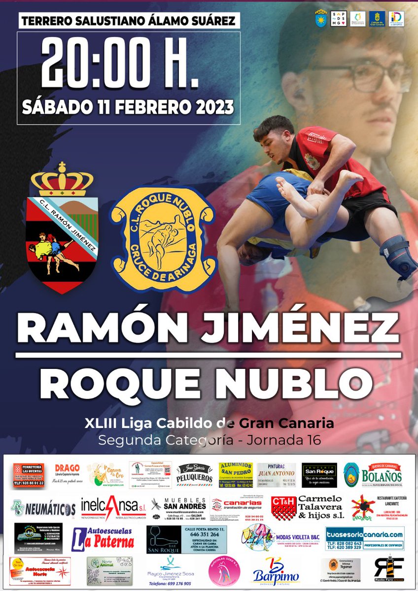 clramonjimenez's tweet photo. 🤼𝐋𝐔𝐂𝐇𝐀𝐌𝐎𝐒 𝐄𝐍 𝐂𝐀𝐒𝐀
Mañana nueva jornada para nuestro Senior, en la que recibiremos en nuestro terrero al Club de Lucha Roque Nublo. ¡Te esperamos! 💪

#clubdelucharamonjimenez 
#guiaesdeporte https://t.co/bYi8Dkc2Nm