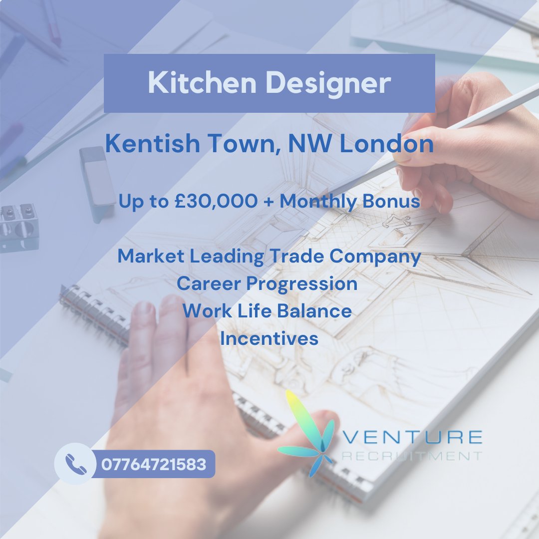VentureRecLtd's tweet photo. Happy Friday🎉

We're looking for a Kitchen Designer in Northwest London...

You can join the UK's Market Leading Trade Kitchen Company!

Find your ideal next role through Venture Recruitment Ltd

Details Below!

We're just a message away 👇 https://t.co/VLI97QBCWG