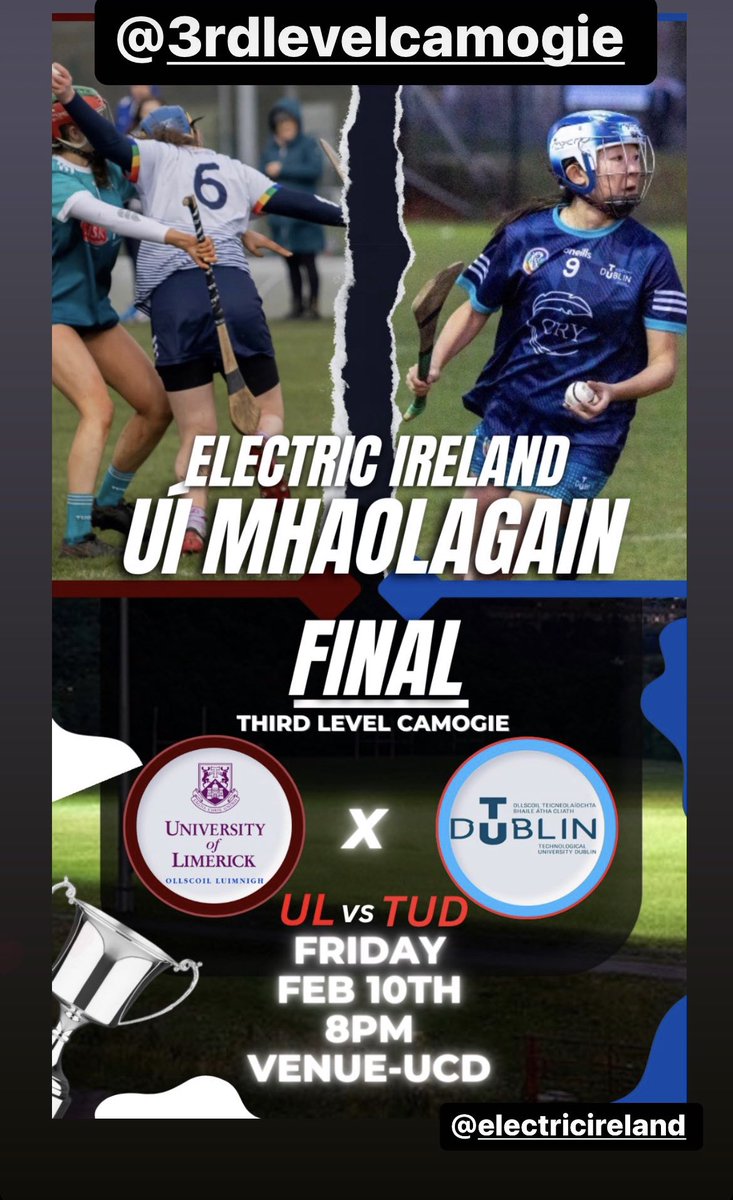 ul_gaa's tweet photo. The second last shot of our Uí Mhaolagain Panel Player profiles.  
Best of luck girls.
 
@3rdLevelCamogie Uí Mhaolagain Cup Final 2023
@ul_gaa v @TUDublinCCGAA 
📍 @UCDGAA 
⏰ 8pm

#FirstClassRivals 
@meathcamogie @LimCamogie https://t.co/ym9upQN3vu