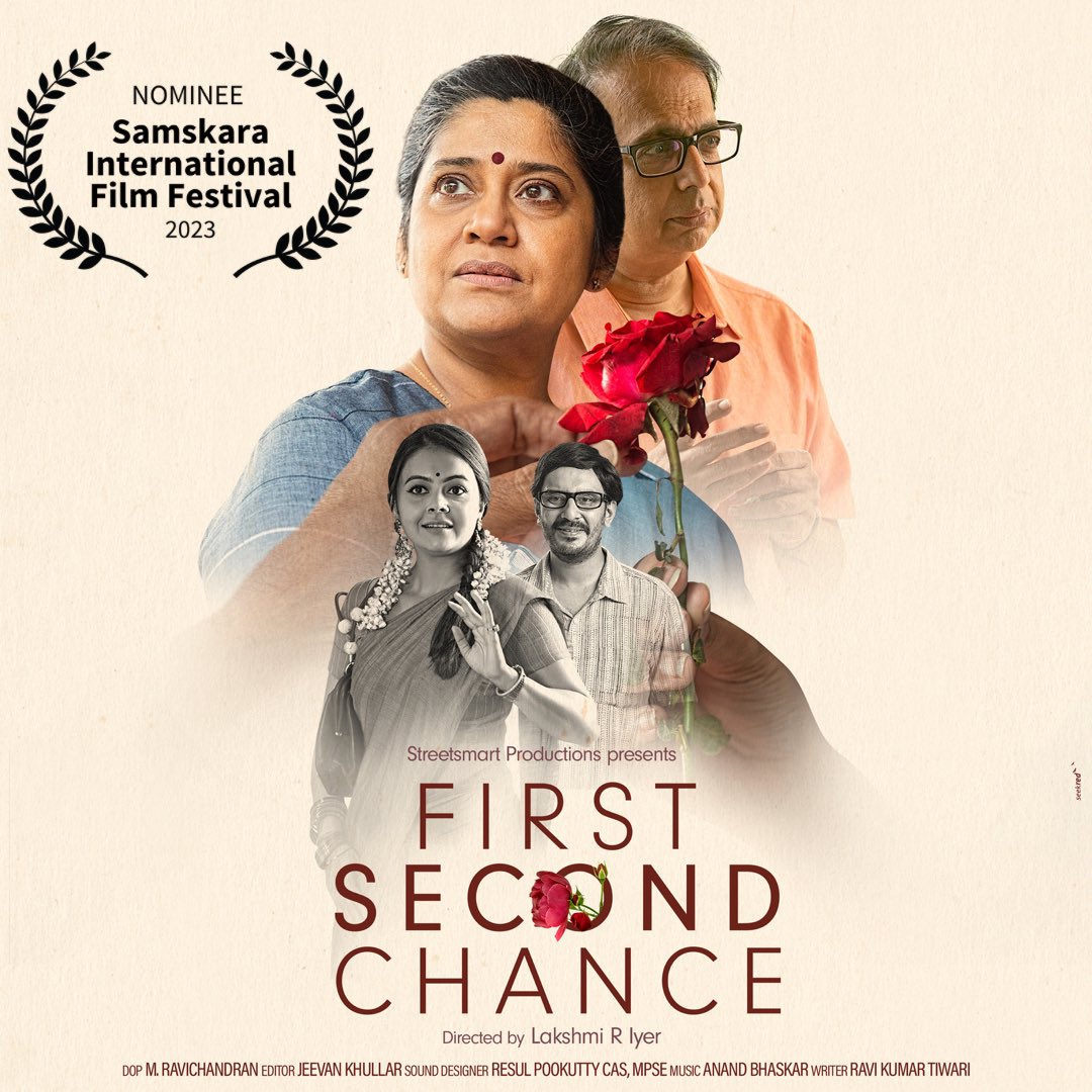 LakshmiRIyer's tweet photo. Happy 😊 to share
First Second Chance is nominated at
Samskara International Film Festival 2023
Congratulations to my entire cast and crew 🎬
Thank you for all the love 🙏 grateful 😇
#FirstSecondChance
@ananthmahadevan @renukash @Devoleena_23 https://t.co/UCbiEd6SwG