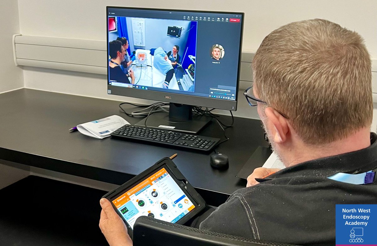 SimmyLJMU's tweet photo. LJMU Health Sim Team working alongside 
@EndoscopyWest
 on their high-fidelity ENTS training #IDEAS #LJMU #HealthcareSimulation #NHS #Endoscopy #highfidelitysim #clinicalskills #HealthcareJobs https://t.co/xIm1pJIUx5