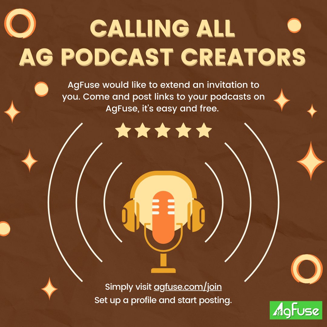 Post your Ag-related podcasts on AgFuse! agfuse.com/join