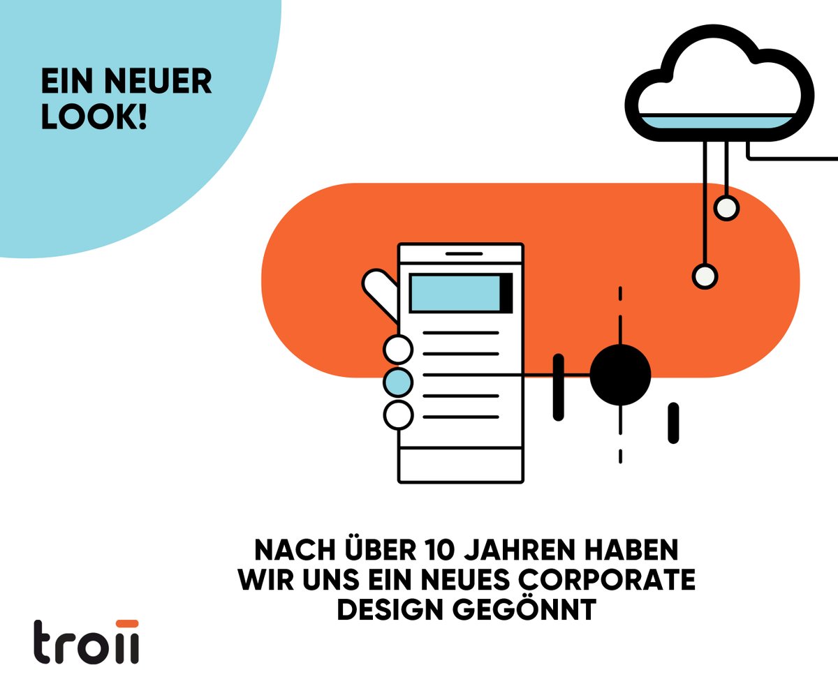troii hat einen neuen Look! Unser neues Corporate Design ist ready - ein großes Dankeschön an das Team von #dunkelblaufastschwarz, <a href="/i_am_fabs/">Fabian Pimminger</a> und das gesamte troii Team! troii.com/2023/02/07/tro…