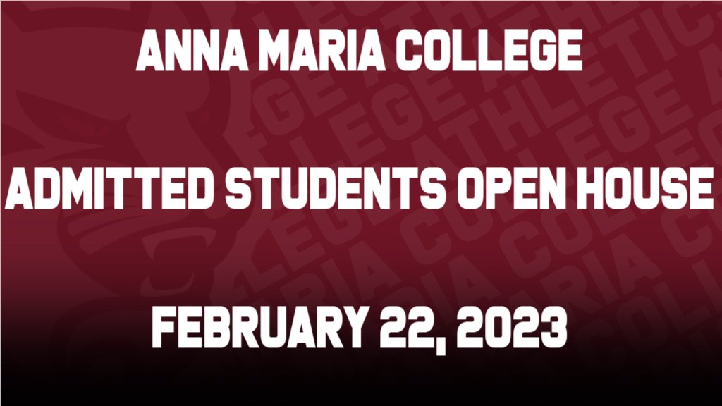 goAMCATS's tweet photo. Learn More About Anna Maria College
Admitted Students Open House
Wednesday, February 22, 2023
On Campus Registration: https://t.co/Xqiipqm0Nb
Virtual Registration: https://t.co/F564h5FTlE
#FutureAMCATS https://t.co/1Alz4rMuMh