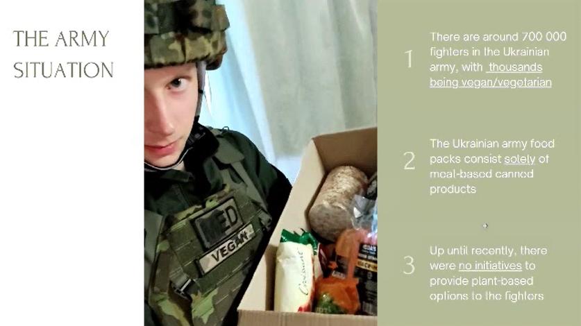 Naturewatch_org's tweet photo. 🇺🇦 1 in 5 Ukrainians don't eat animal products or try to minimise their consumption, according to the  @opencages_ua's UA Plant-Based.

Alevtyna Kozachok spoke at our #AnimalsInWar conference about how this affects vegan and vegetarian soldiers.

Catch up:
https://t.co/6T6kFnaNcE https://t.co/UzELrlaoMH