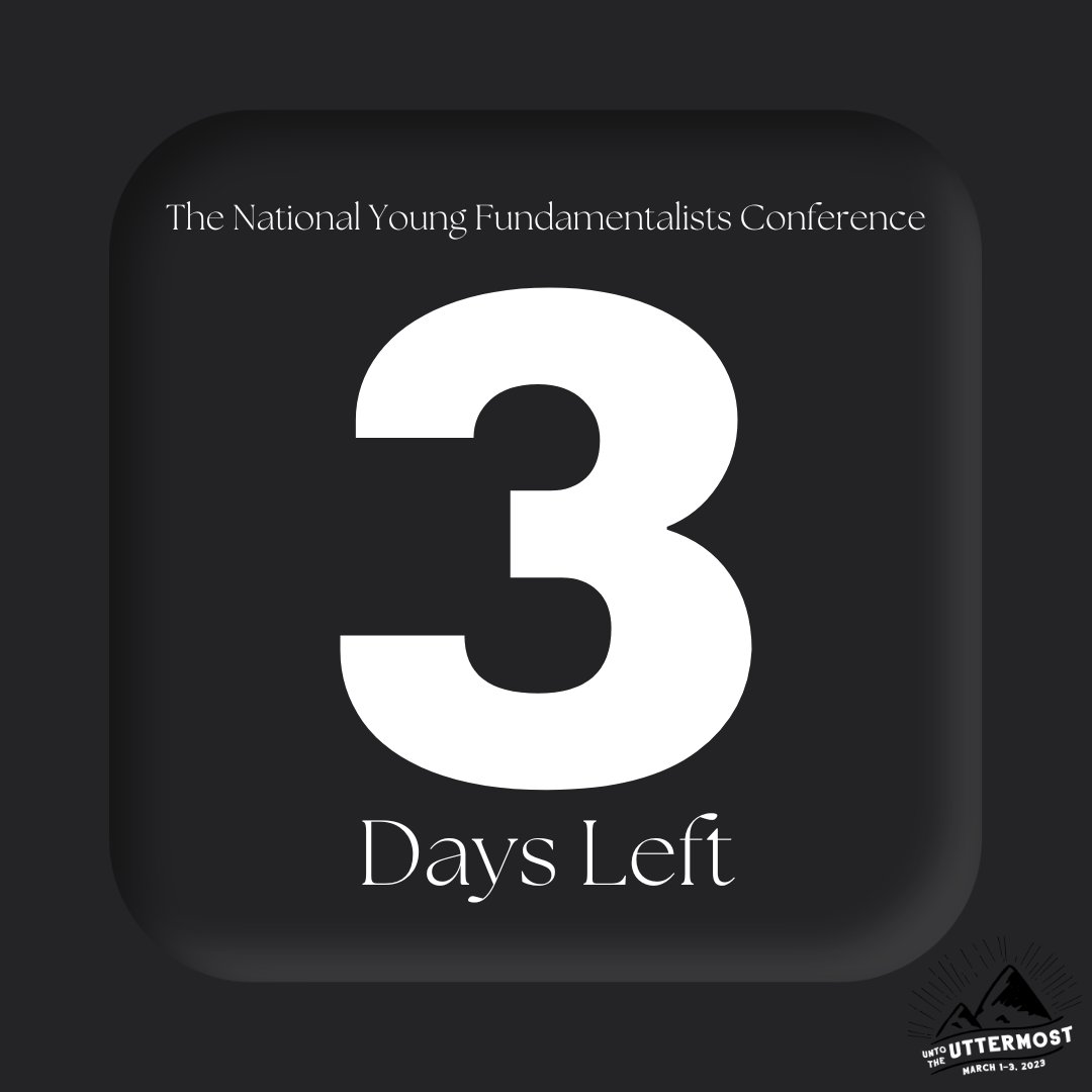 You better hurry! There is only three more days to pre-register for NYFC! If you pre-register you get a discounted price, reserved seating, a devotional, teams in sports tournaments, and more. So get registered today @ thenyfc.org
#NYFC
#Uttermost
#3daysleft