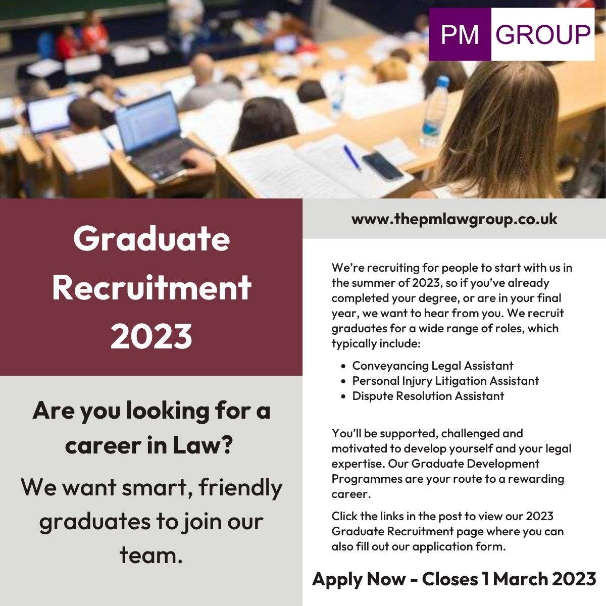 Applications are still open for the Summer 2023 intake of our Graduate Development Programme – you’ve got just two weeks left to get your application to us. All the information you need - including how to apply - can be found here on our website - lnkd.in/e4J6ba3r
#lawjobs