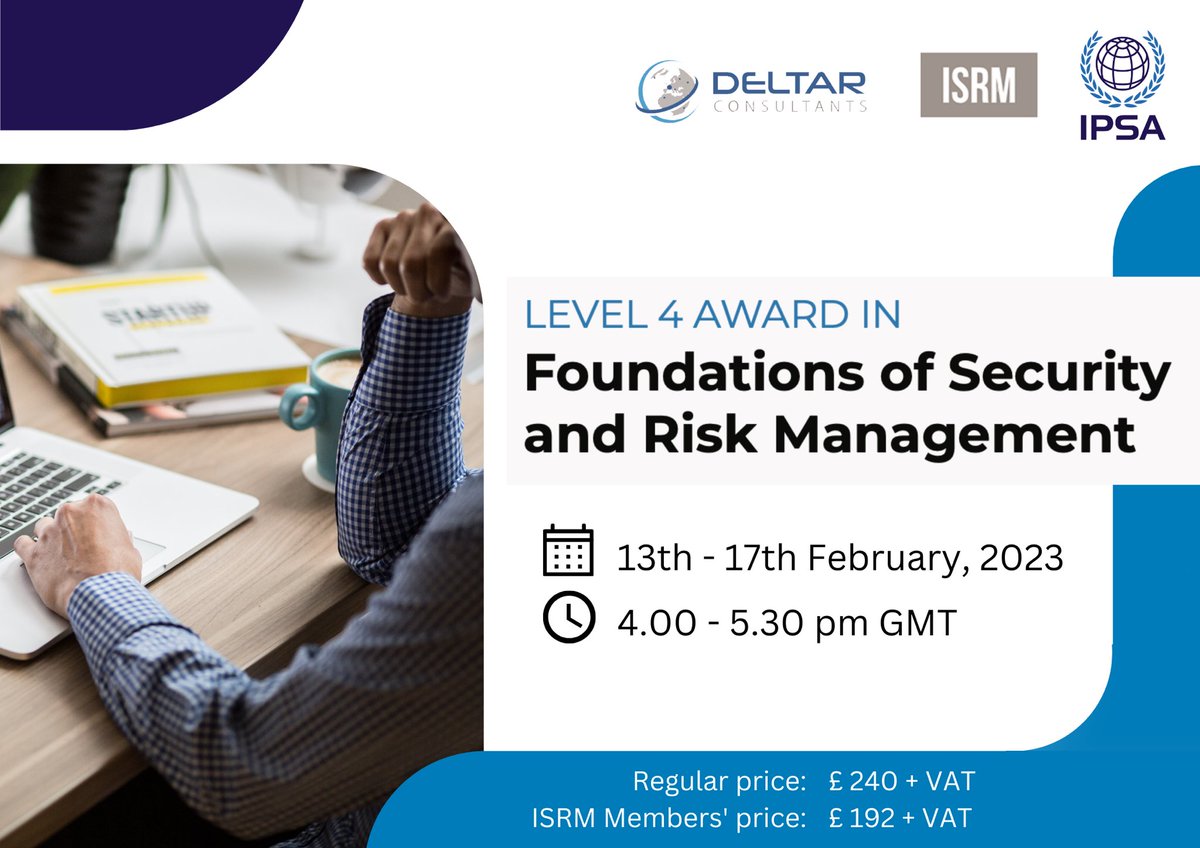 Take a look at these incredible Level 4 and 5 courses offered by our partners, <a href="/theISRM/">The ISRM</a> and Deltar. As IPSA Members, you can sign up for these courses at special prices!

For more details, visit - linktr.ee/ipsaglobal

#security #securityindustry #securityprofessionals