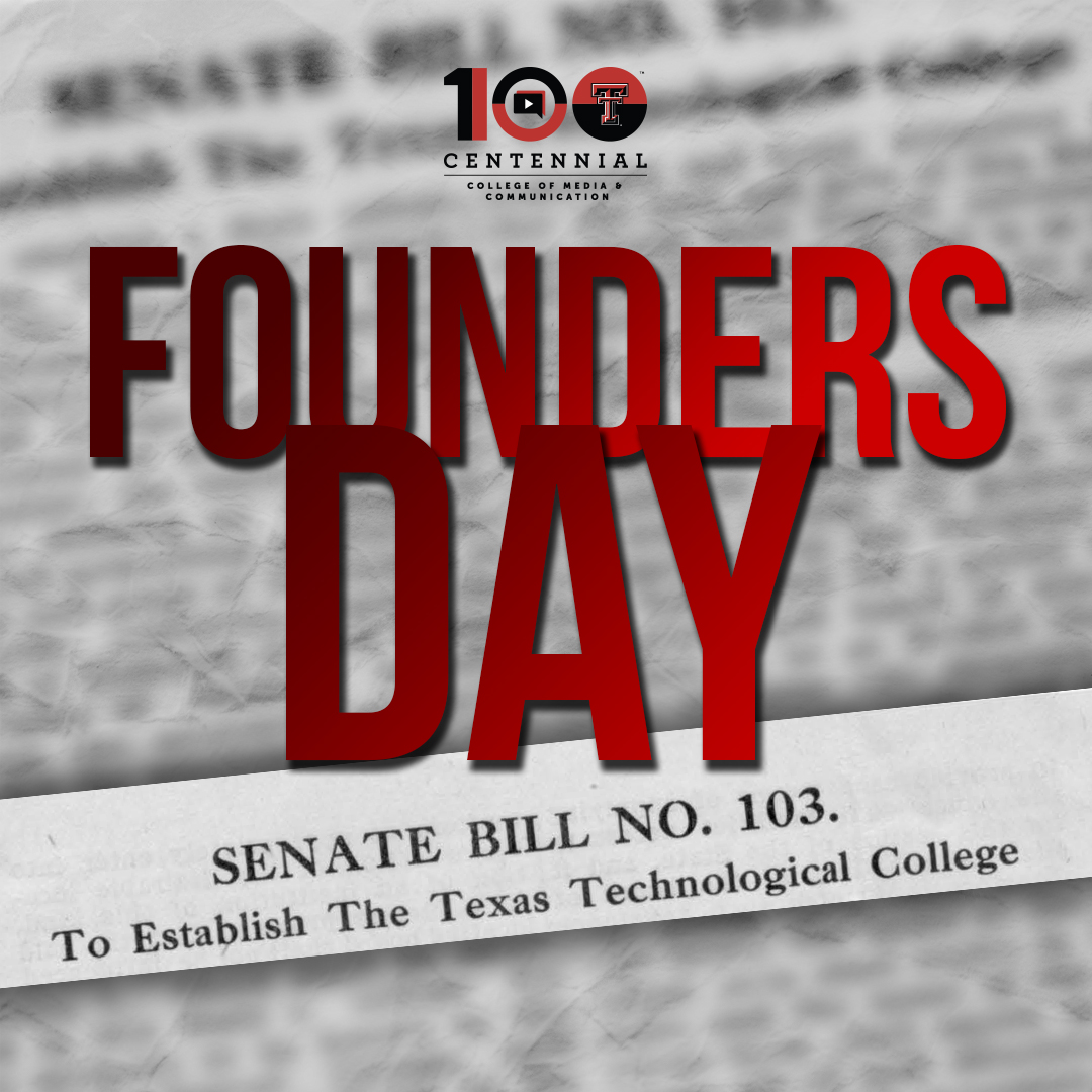 On this day in 1923, Governor Pat Neff signed Senate Bill 103 into law, establishing Texas Technological College. 

Today, Texas Tech University is home to over 40,000 students, including over 2,500 in the College of Media &amp; Communication. #TTU100 #MyCoMC ❤️ 🖤