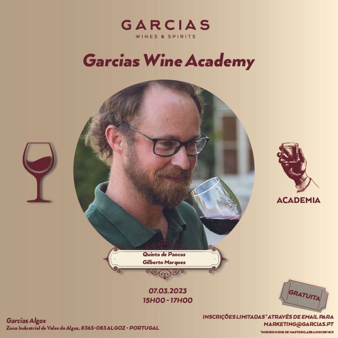 QuintaDePancas's tweet photo. #Savethedate! #GarciasWineAcademy is back and counts with the collaboration of #QuintadePancas 🤝
Next March 7th, come and learn a little more about the art of enology and its magic potions that we call wines 😊
Free registration at marketing@garcias.pt. https://t.co/797qOZLlbQ