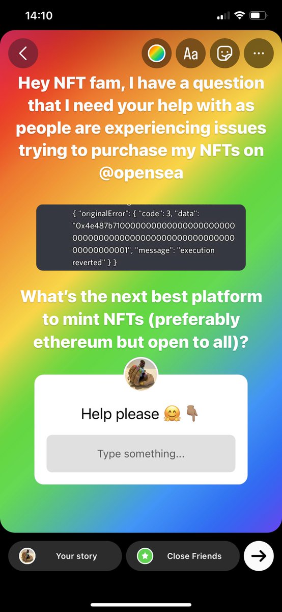 Hey NFT fam, I could really use some help and advice please 🤗 Thank you! 💃🏽

#NFTs #nft #NFTCommunity #NFTshill #nftart #nftcollectors #NFTCollection #opensea #Openseanfts #OpenSeaNFT #errors #NFTsales #NFTProjects #nftarti̇st #NFTartwork <a href="/opensea/">OpenSea</a>