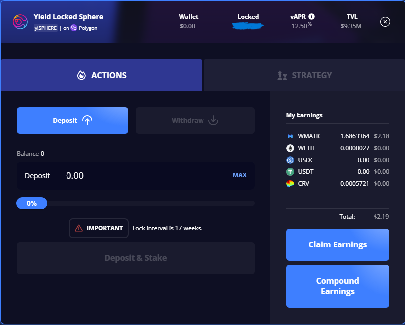 sphereWiki's tweet photo. This means that the long-awaited ylSPHERE vault is now available. After locking your $SPHERE for ylSPHERE, you'll earn #RealYield in: 
✨ $WMATIC  
✨ $WETH
✨ $WBTC
✨ $CRV
✨ $USDC
✨ $USDT https://t.co/JNJOec2vdj