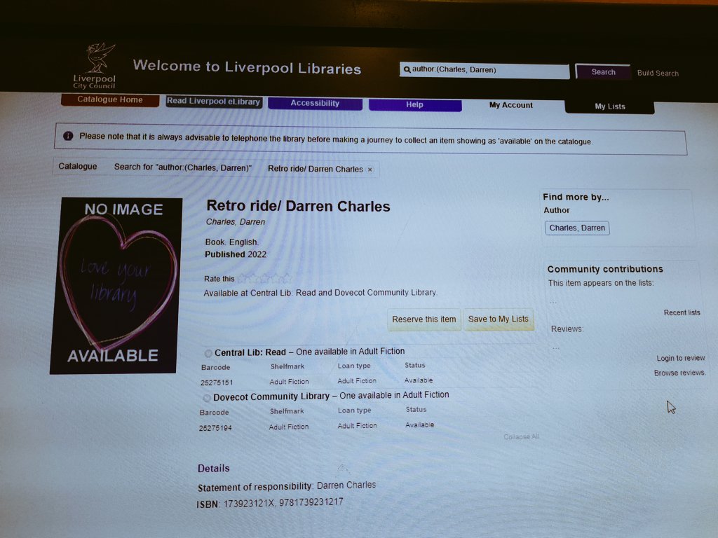 YourRetroRide's tweet image. I&apos;m just a lad from Norris Green and to see a book you wrote now in the catalogue of @Lpoolcentlib where my mum took me as a kid, is special. #FridayFeeling. I adore this city. Thank you for making it available centrally and in #dovecot library. @lpoolcouncil @TheGuideLpool ❤😎