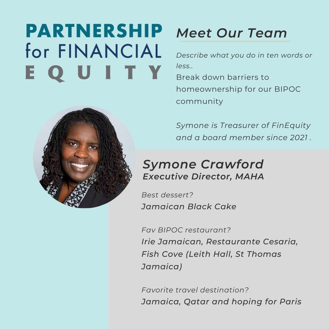 Fin_Equity's tweet image. Week 2 of #FinEquityFriday. Our board treasurer @jittygurl is on quite the roll since becoming ED @mahahome last year. Advising mayors and governors, her #firstgenhome matched savings program got $3.5 million from legislature in December. #mapoli #bospoli #financialequity