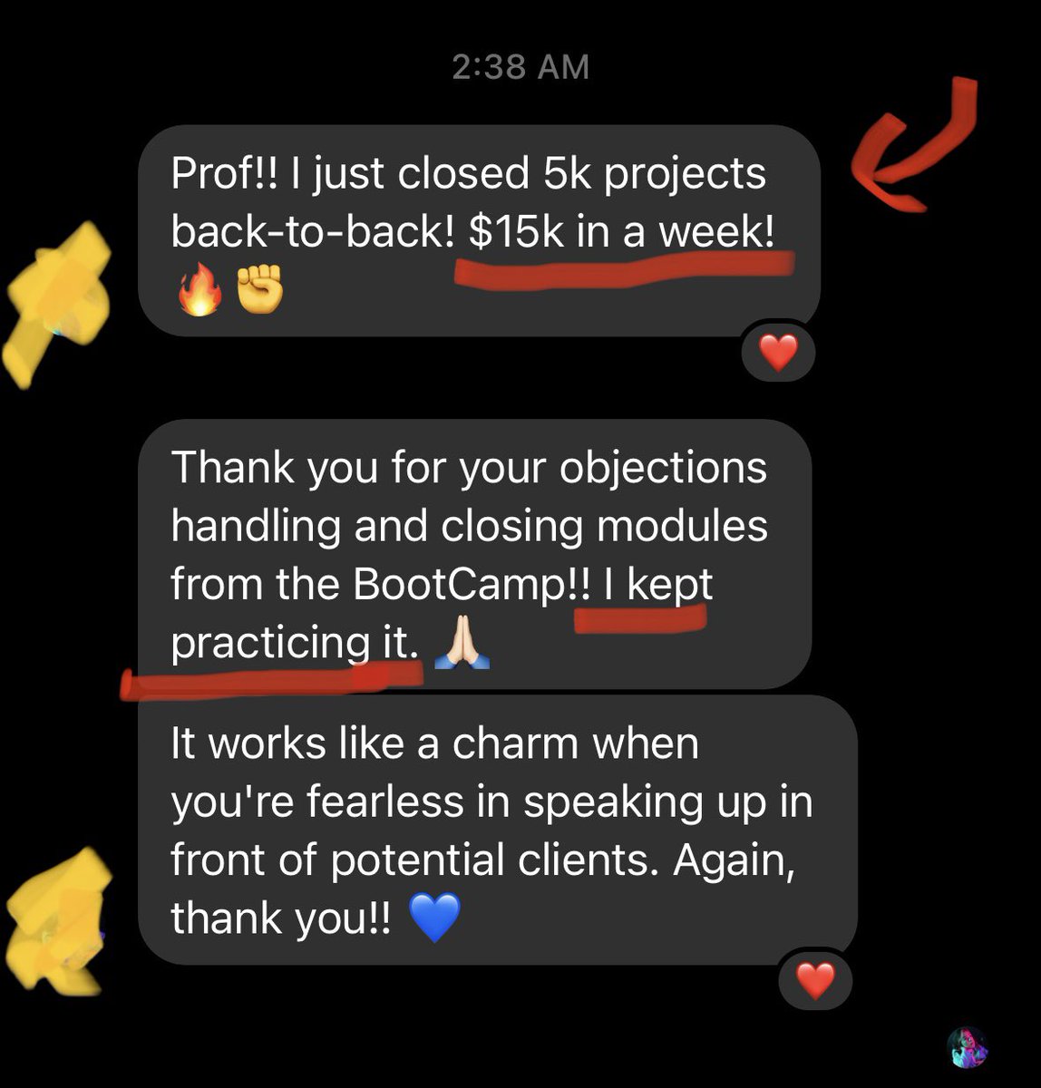 theChrisDo's tweet photo. 1. Invest in yourself.
2. Do the work.
3. Change your self talk.
4. Believe.
5. Collect receipts.

Business Bootcamp orientation starts in 2 weeks. Won’t open again for another 6 months. Interested? Apply now.

https://t.co/JsdSCAHqJP https://t.co/EIktEaUT3m