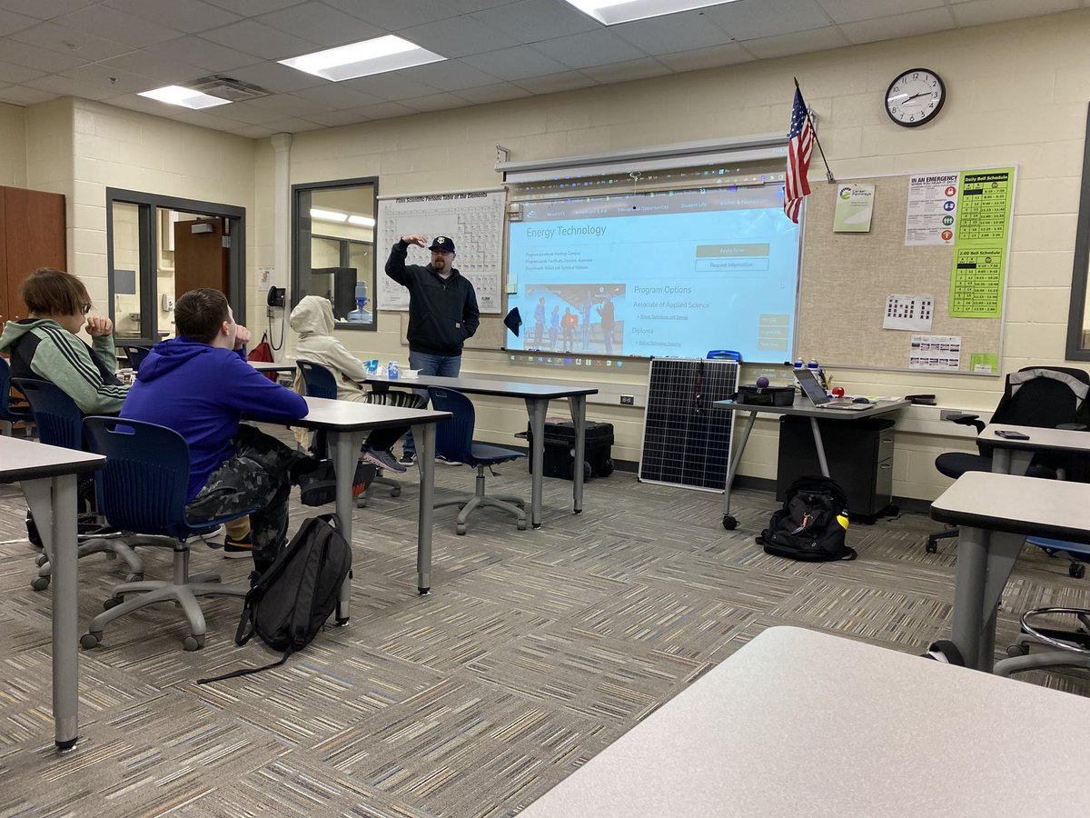 Thanks Taylor from <a href="/cccnebedu/">Central Community Co</a> for telling us all about the Energy Technology program at CCC. The future is bright in Central Nebraska! <a href="/GIPublicSchools/">GIPS</a> <a href="/GISH_AoET/">Academy of Engineering & Technology</a>