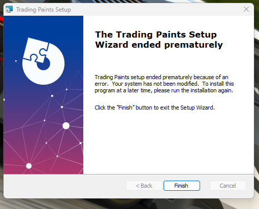 gio_vtec's tweet photo. @tradingpaints  I'm getting this error when trying to install the downloader. Anyway to fix it? https://t.co/JqBqcZSRRD