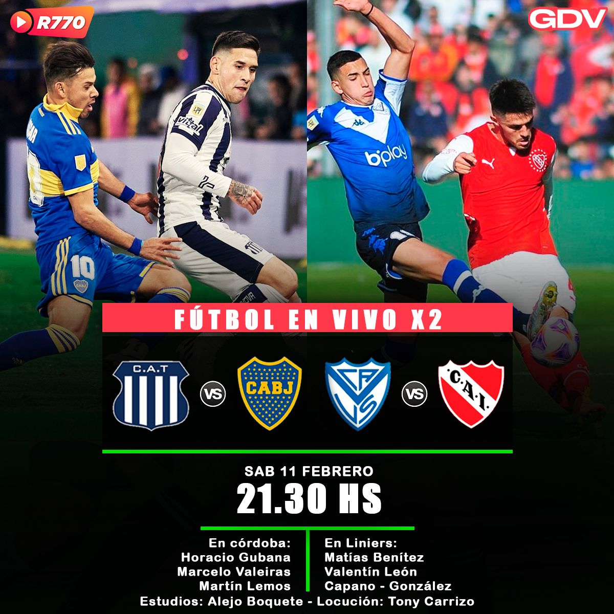 willygubana's tweet photo. Futbol por @Radio_770
Con el equipo de
@GDVRADIO
#Relatamos Tu Pasión"
Hoy 21.15 hs Doble Transmisión
En el Estadio Mario Alberto Kempes y en el Estadio José Amalfitani https://t.co/ZdpSqkBZ3Y