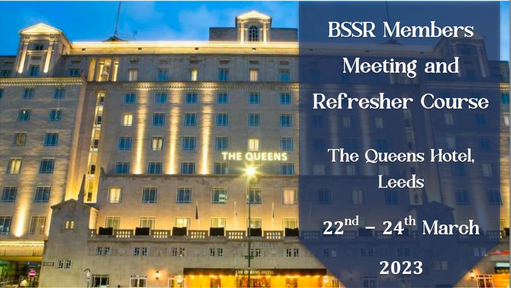 Registration for the forthcoming BSSR Refresher course is open for another 4 weeks.. with international guest speakers Dr Jon Jacobson and Dr Roberto Cazzato.. bssr.org.uk/events/bssr-re…