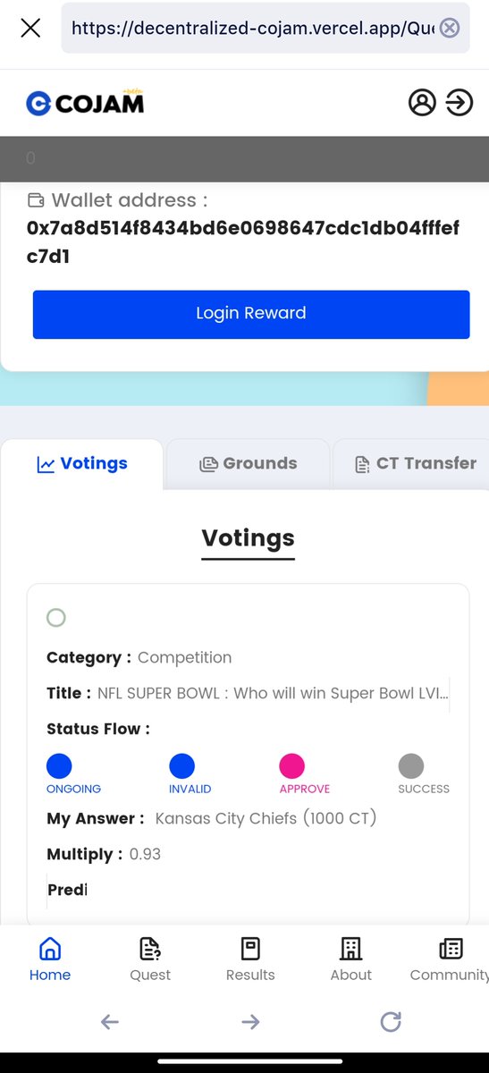 vina_sariyunita's tweet image. @OfficialCojam 
Done
#cojam #prediction #predictionplatform #blockchain_event #prediction_withme