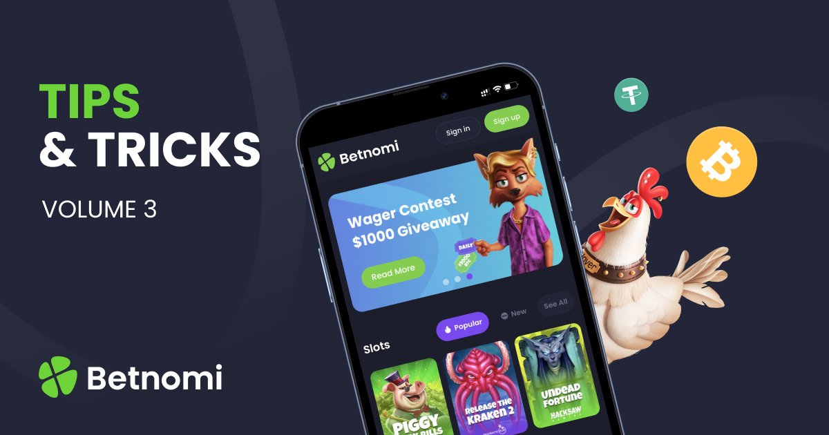 betnomi's tweet image. Slot strategy tip alert! 🎰 Higher denomination slots often have higher payback percentages. Get more expert advice in our latest Game Tactics: 𝐓𝐢𝐩𝐬 &amp;amp; 𝐓𝐫𝐢𝐜𝐤𝐬 𝐕𝐨𝐥𝐮𝐦𝐞 𝟑. #SlotsStrategy #PaybackPercentages