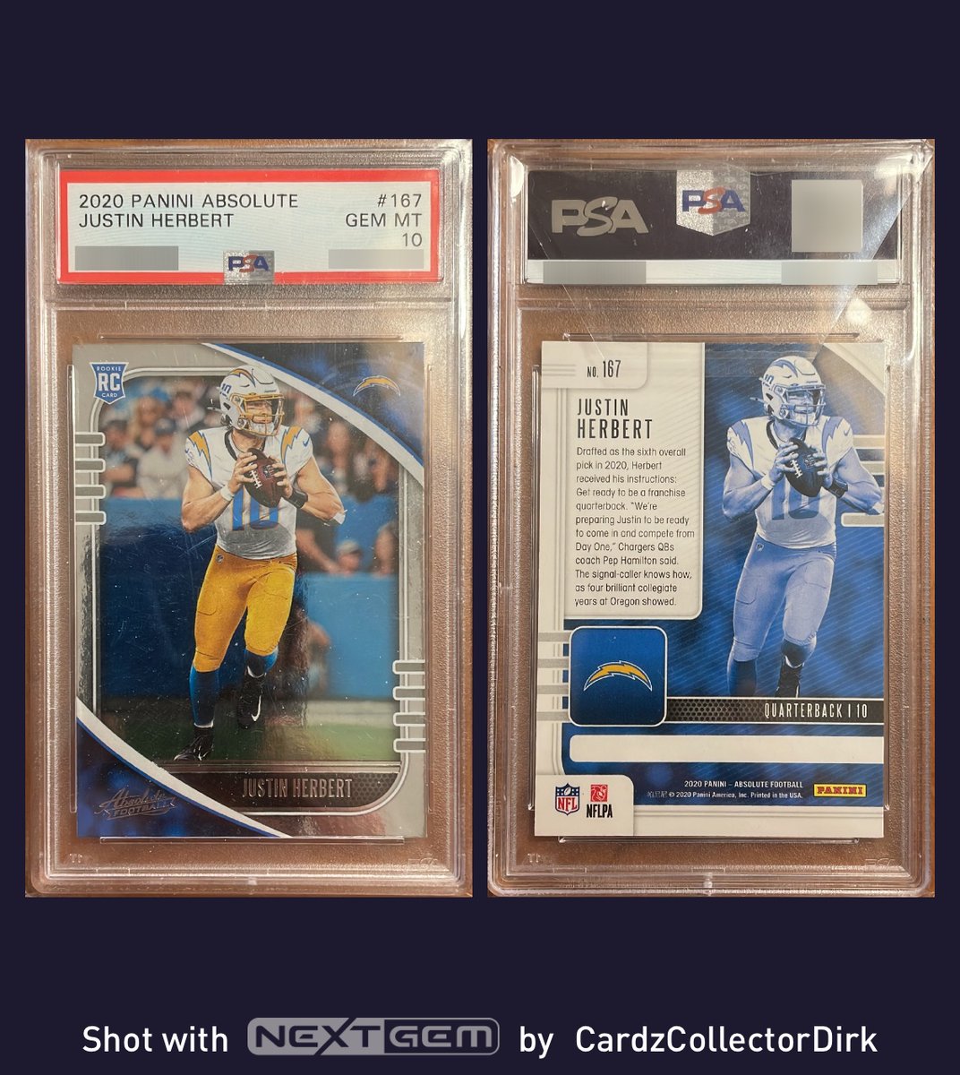 D_Lemburg4's tweet photo. Scanned my first card into NextGem!
JUSTIN HERBERT 2020 PANINI ABSOLUTE JUSTIN HERBERT
https://t.co/hnEMOEAgw5
#JustinHerbert #paniniabsolute #JustinHerbert #PSA https://t.co/0ZLKigPjAV