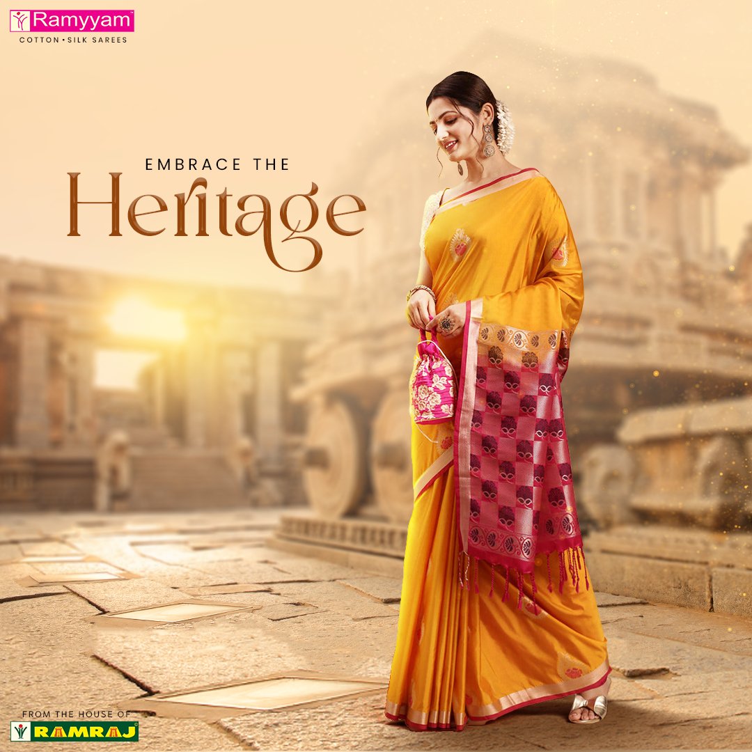 Ramrajofficial's tweet photo. Ramraj brings to you royal designs that form a portal to our heritage.
#ramyyamsarees #tradition #festivalattire #sarees #houseoframraj #ramraj #ramrajcotton #ramarajsarees #makeeverydaysareeday #sarees #elegance #sareescollection #ramyyam #womanswear #heritage https://t.co/Qu0jWUp6J4