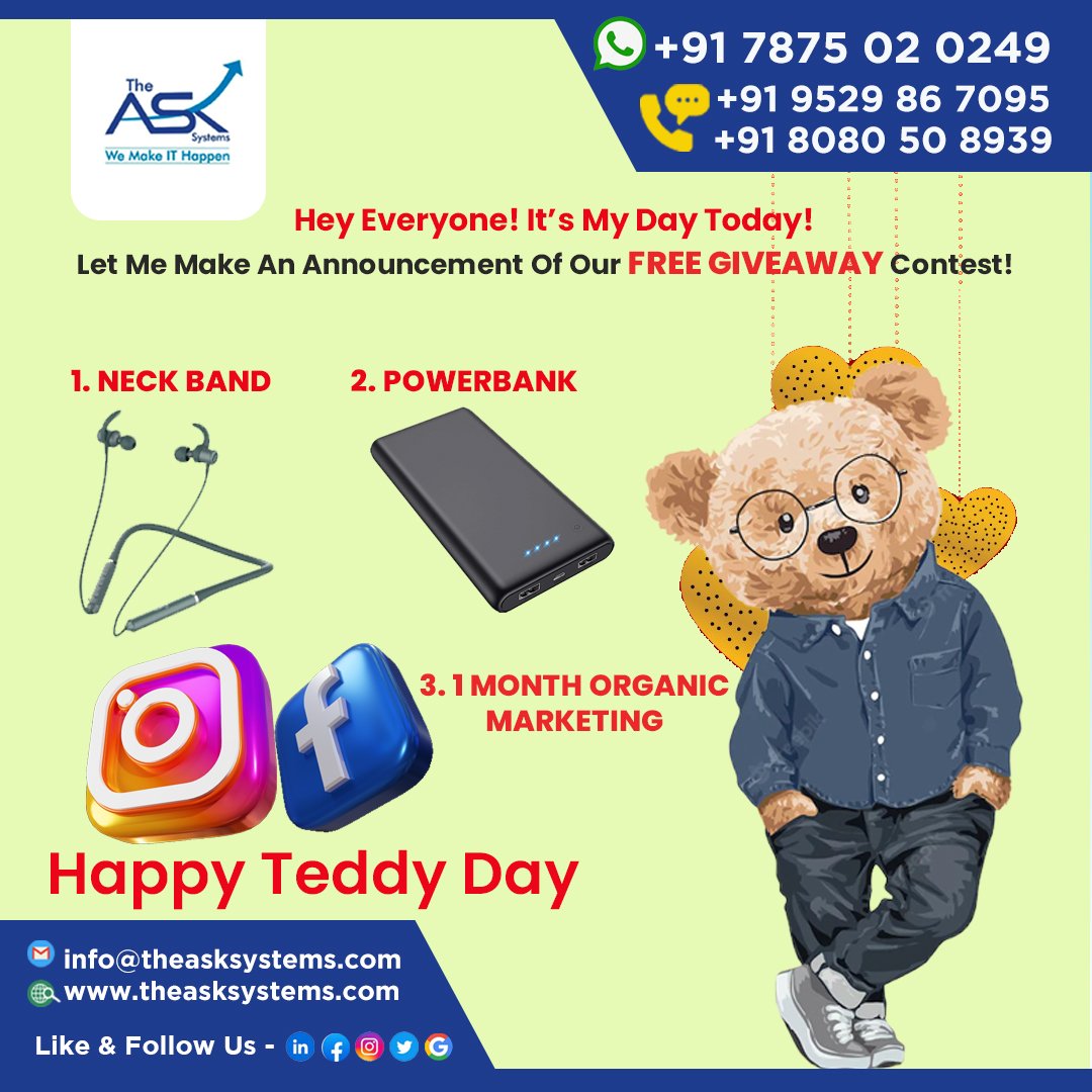 theasksystems's tweet photo. #FREEALERT ⚠⚠
This #LOVE 💝Season, Like, Follow, Share & Tag The ASK Systems & Win Exciting Gifts!
#branding #goa #seo #laptop_pc_maintenance #ASK #websitedesign https://t.co/vOI1GsT9bu