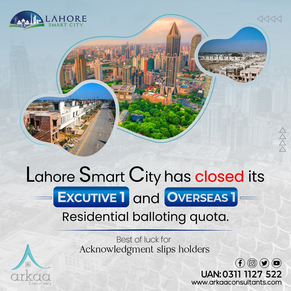 Lahore Smart City has Closed the Balloting Quota for Overseas Zone 1 and Executive Zone 1.

#lahoresmartcity #arkaaconsultants #smartinterchange #SmartCities #lscupdate #development #update #LSC #Lahore #DevelopmentUpdates #Progress #balloting #overseasblock #executiveblock