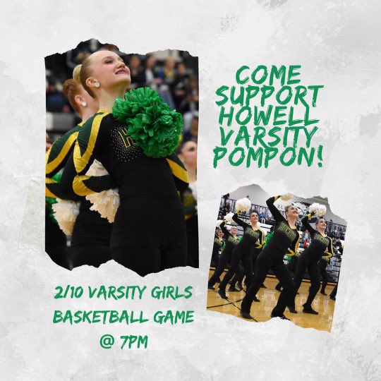 TONIGHT!!💚 Come support us and Howell Girls Basketball at 7pm!💛