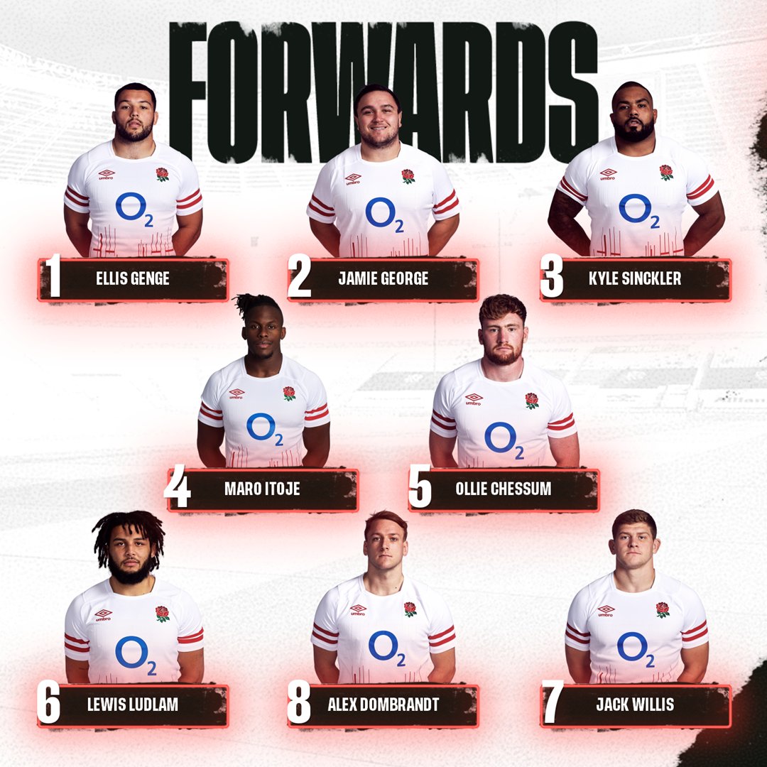 EnglandRugby's tweet photo. Our team to take on Italy in the @sixnationsrugby 🌹

@O2 | #WearTheRose