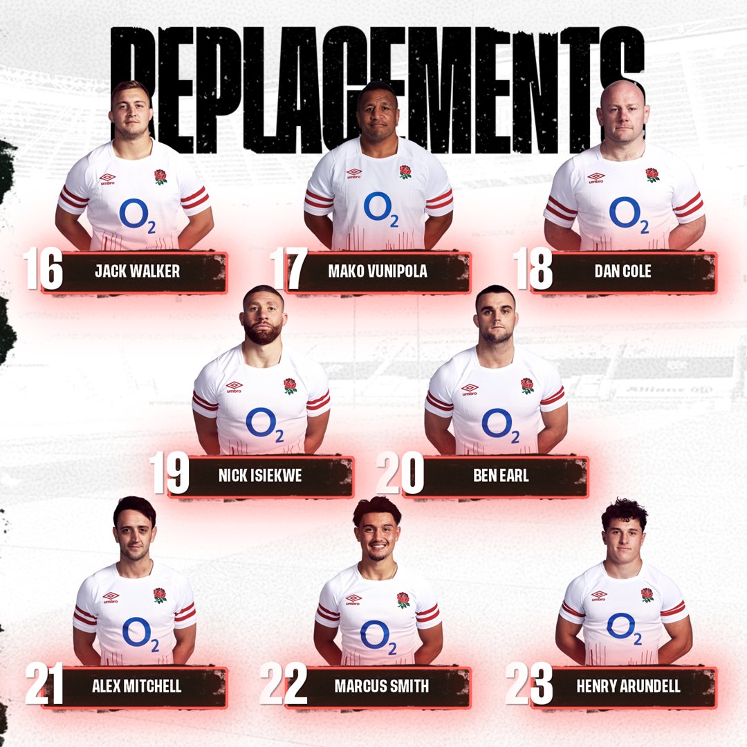EnglandRugby's tweet photo. Our team to take on Italy in the @sixnationsrugby 🌹

@O2 | #WearTheRose