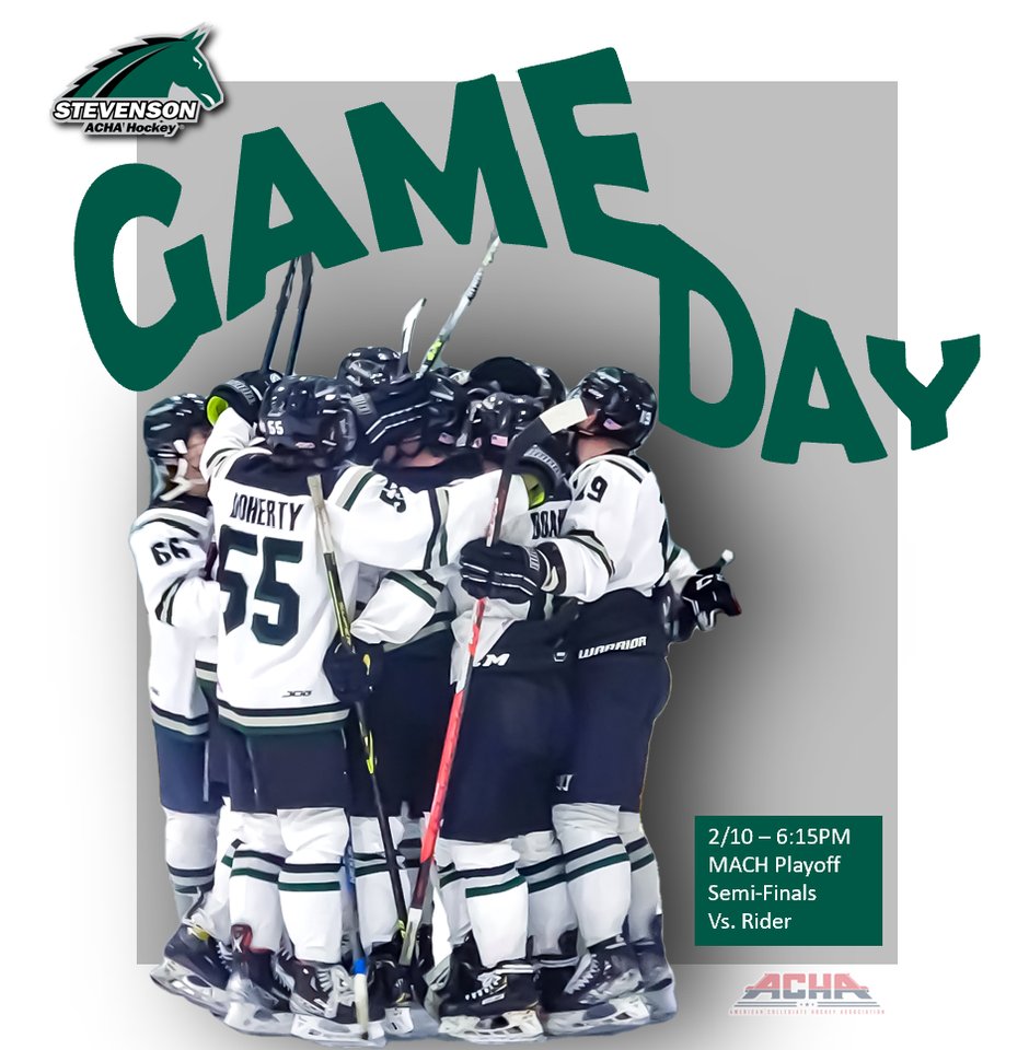 MACH Playoff Semi-finals!

Warm-ups at 6:15PM at Ice-Land! 

Stream Link to be posted before the game. 

#Rollstangs #GreenHorses #CollegeHockey