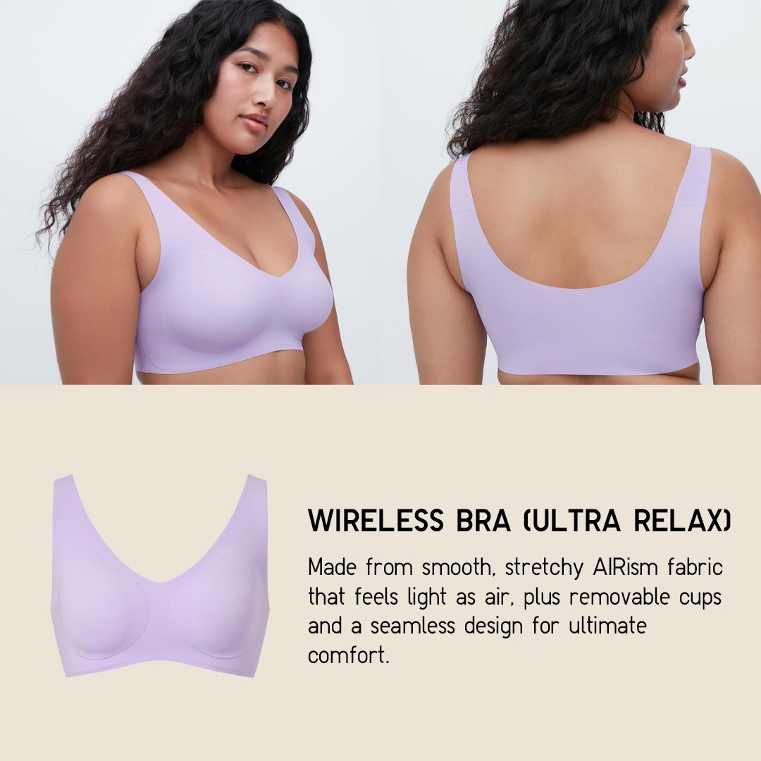 Uniqlo Canada on X: Our wireless bras provide next to skin comfort and the  right amount of support. Shop now and stay comfortable throughout your day!  View our sizing guide if you