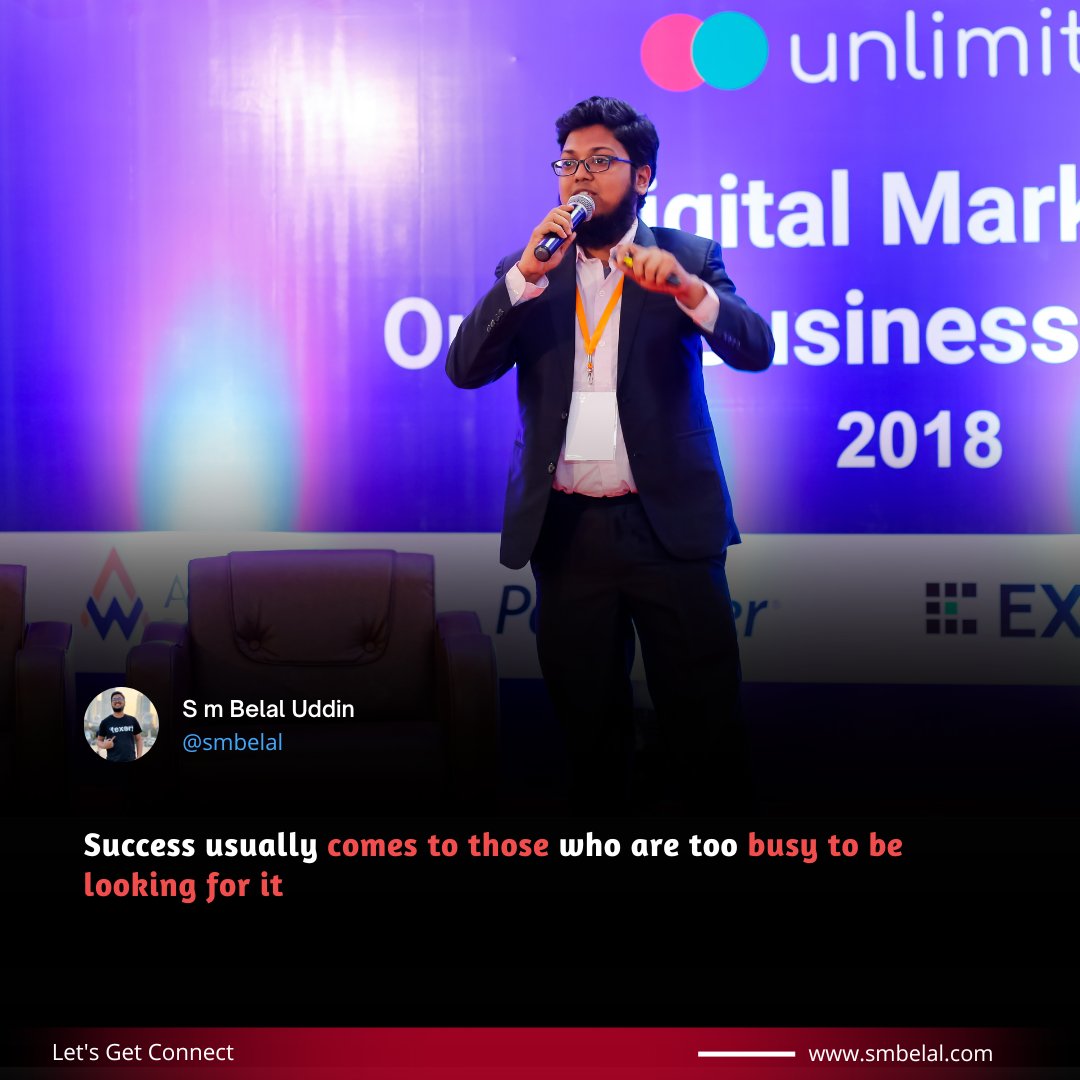 সাফল্যে তাদের কাছেই আসে, যারা continuously নতুন Experience খুঁজে, এবং সেই  experience গুলোকে কাজে লাগিয়ে নতুন সম্ভাবনা সৃষ্টি করে।
.
.
#MotivationalQuotes #inspirationalquotes #smbelal #success