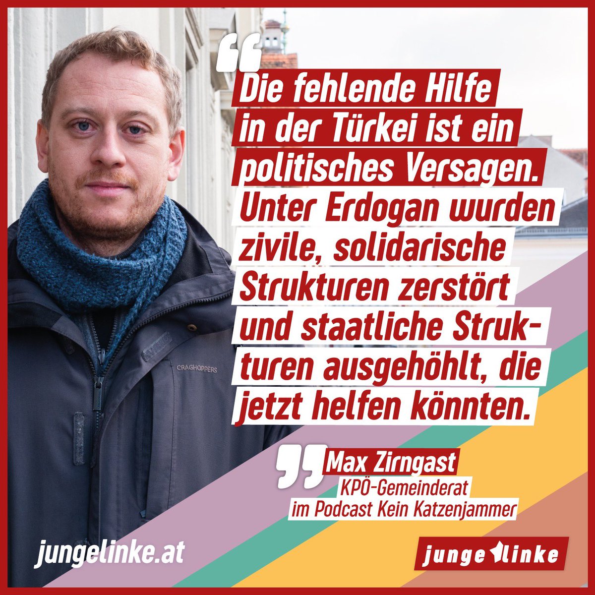 In der neuen Folge vom Junge Linke Podcast spricht Teresa mit <a href="/MaxZirngast/">Max Zirngast</a> über das katastrophale Erdbeben in der Türkei, seine Folgen sowie das politische Versagen des türkischen Staates.