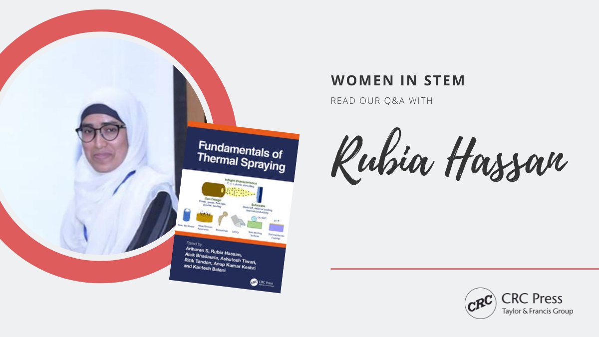 CRC_Chemistry's tweet photo. We’ve been chatting with Material Engineer and CRC Press author Rubia Hassan for our latest interview in our Overcoming Challenges series. 

Read it here: https://t.co/hBUMBQoCrW https://t.co/fZnMs8mJoL
