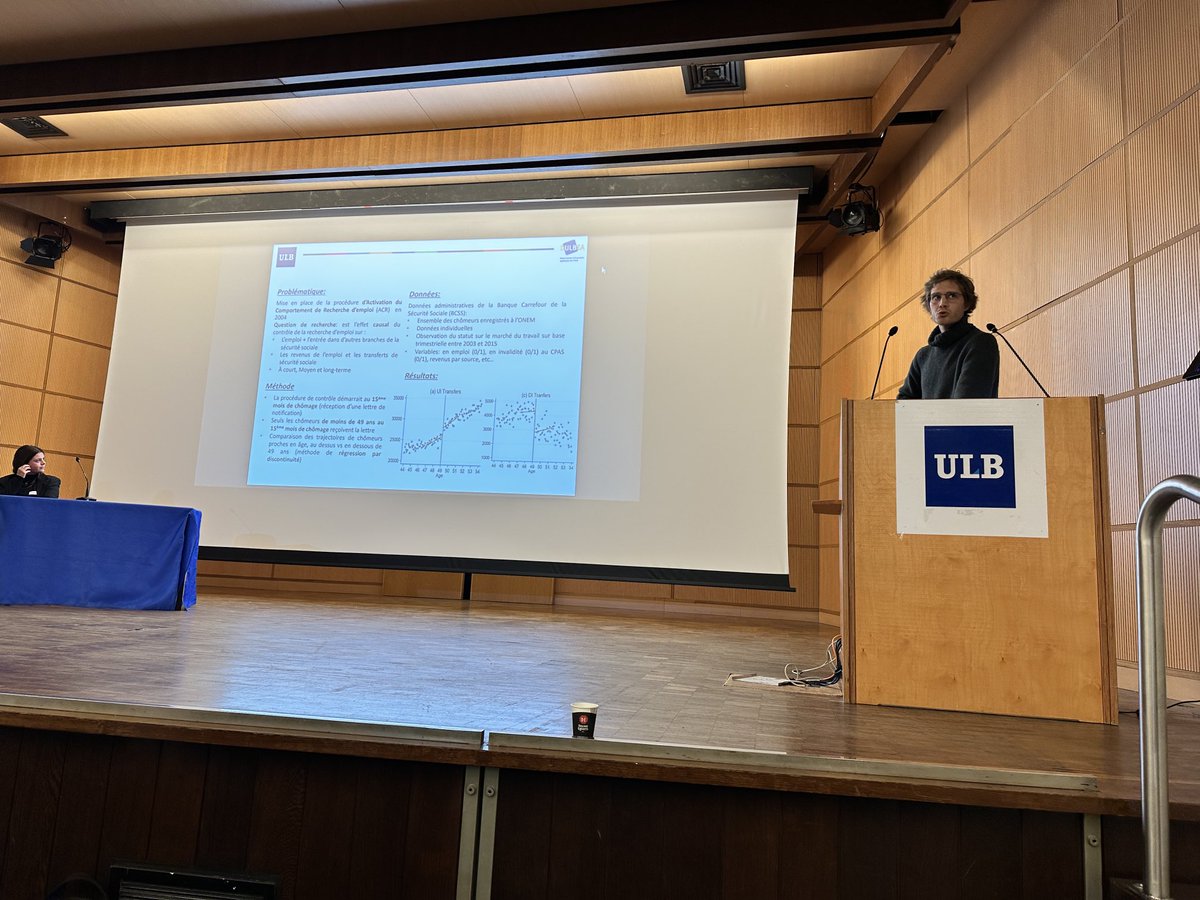 Dulbea_Ulb's tweet photo. Octave DeBrouwer ⁦@Dulbea_Ulb⁩ sur l’effet du monitoring des chômeurs sur l’emploi et l’invalidité en Belgique #ULBpublicPolicy https://t.co/pn9V9BV1bl