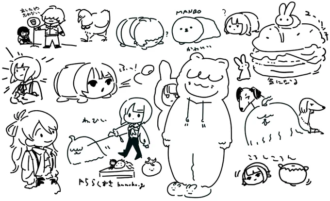 今週A5にちまちま手癖で描いてた物 