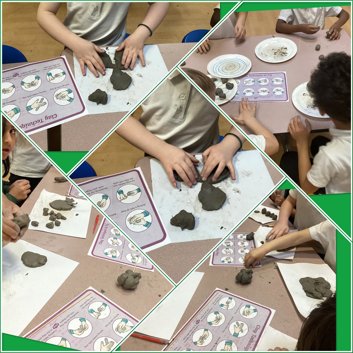 Charter_Primary's tweet photo. KS1 are having a fabulous time exploring different techniques with clay. I wonder if you can guess what our final product is going to be 🤔 #creative #learningisfun https://t.co/TTVQL6l9ue