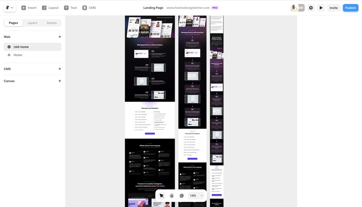 Design tip: learn auto layout!

It will make your life so much easier when you start no-coding your sites.

I started using <a href="/framer/">Framer</a> a few days ago and built a fully responsive website from a figma design.

It translates auto layout into flexbox

Mindblowing how easy that was...