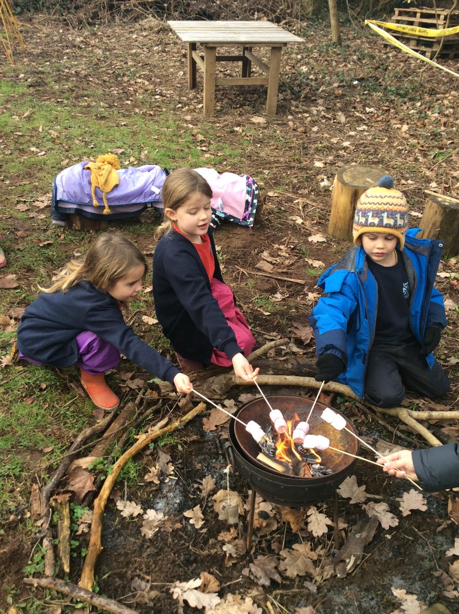 HambrookSchool's tweet photo. #Hambrook1 spent their last forest school session learning all about fires and fire safety. We used a dragons sneeze to light our fire and then made s'mores! π₯ https://t.co/XU7816pxq7