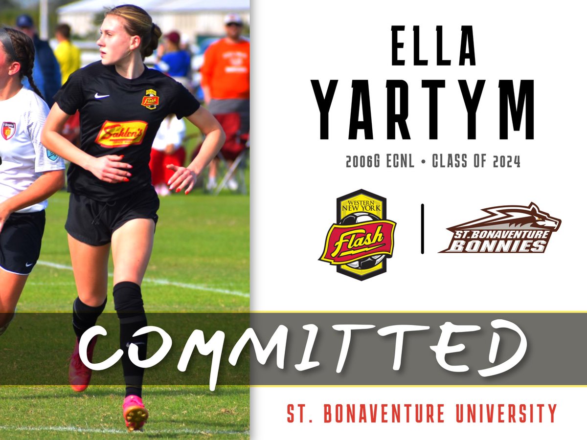 WNYFlashAcademy's tweet photo. Congratulations to Ella Yartym on her commitment to continue her education and soccer playing career at St. Bonaventure University!
#FlashClassOf2024
#ChangingTheLandscape https://t.co/z5vU7ywuHb