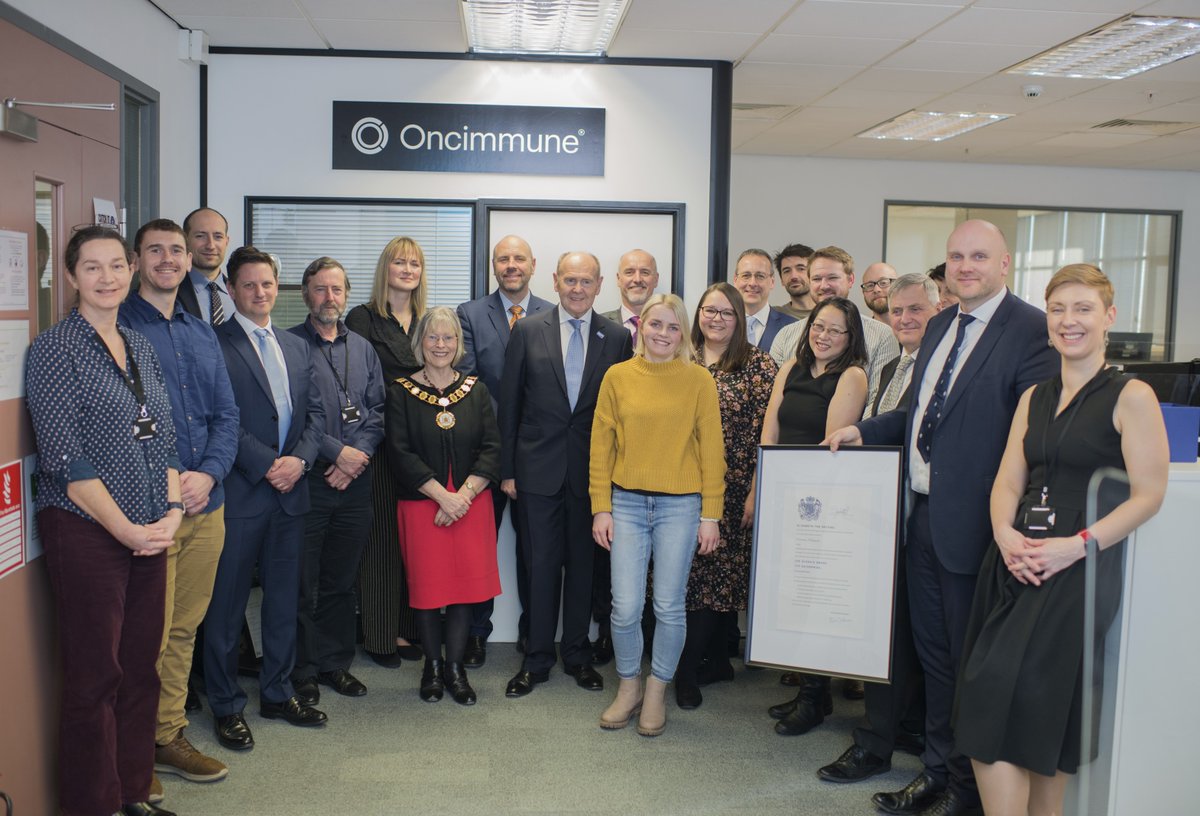 We're thrilled to have received the @TheQueensAwards for Enterprise in Innovation 2022 awarded by Sir John Peace, the <a href="/Lord_Lt_Notts/">Nottinghamshire Lieutenancy</a> at our Nottingham laboratories! Thanks to all our staff who have made this great achievement possible! <a href="/LordMayorNottm/">LordMayorOfNottm</a> #TeamOncimmune